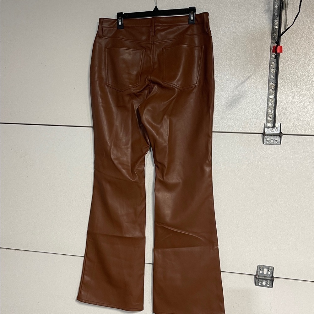 J CREW WOMENS HIGH RISE BOOTCUT PANT FAUX LEATHER BROWN 32 CC485 - Picture 5 of 7